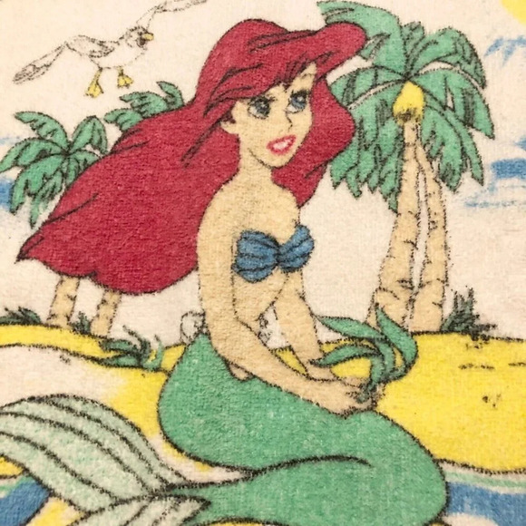 Vintage Disney Little Mermaid Towel Franco Cotton 43.5  x 22 Inch Taiwan - Picture 3 of 16